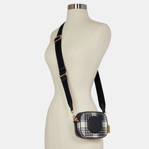 COACH Mini Dempsey Camera Bag with Garden Plaid and Coach Patch C8681 - Picture 6 of 8